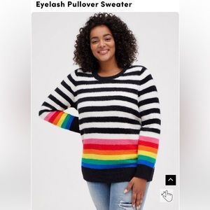 Fuzzy striped Torrid sweater (size 1)